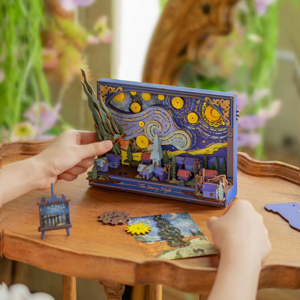 3D Wooden Puzzle - The Starry Night