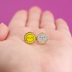 Enamel Earrings - Luna & Sol