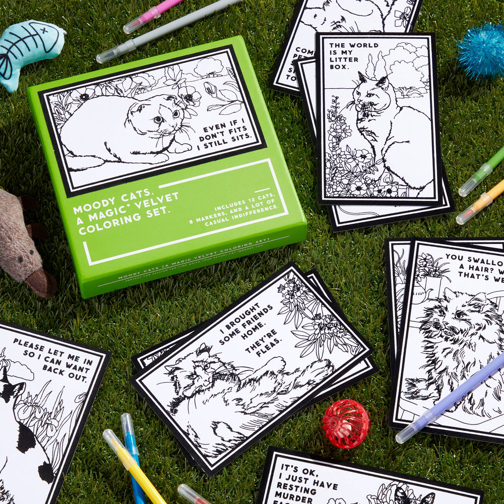 Magic Velvet Coloring Set - Moody Cats