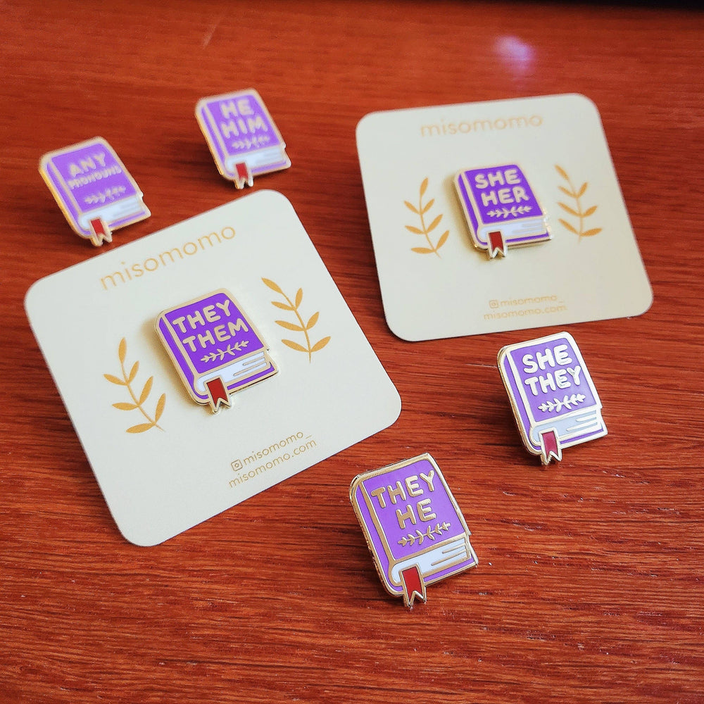 Enamel Pin - Pronoun Book (They/Them)