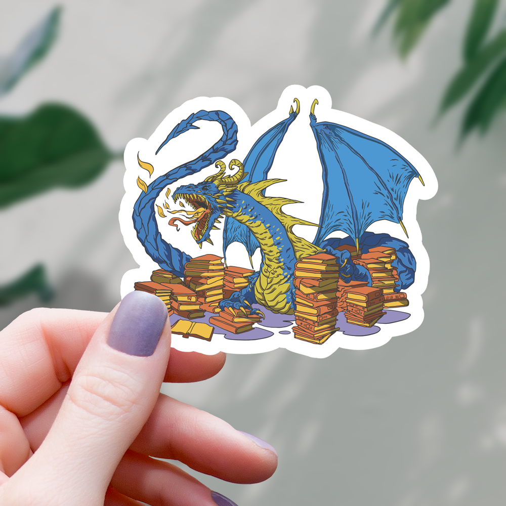 Vinyl Sticker - Library Book Dragon