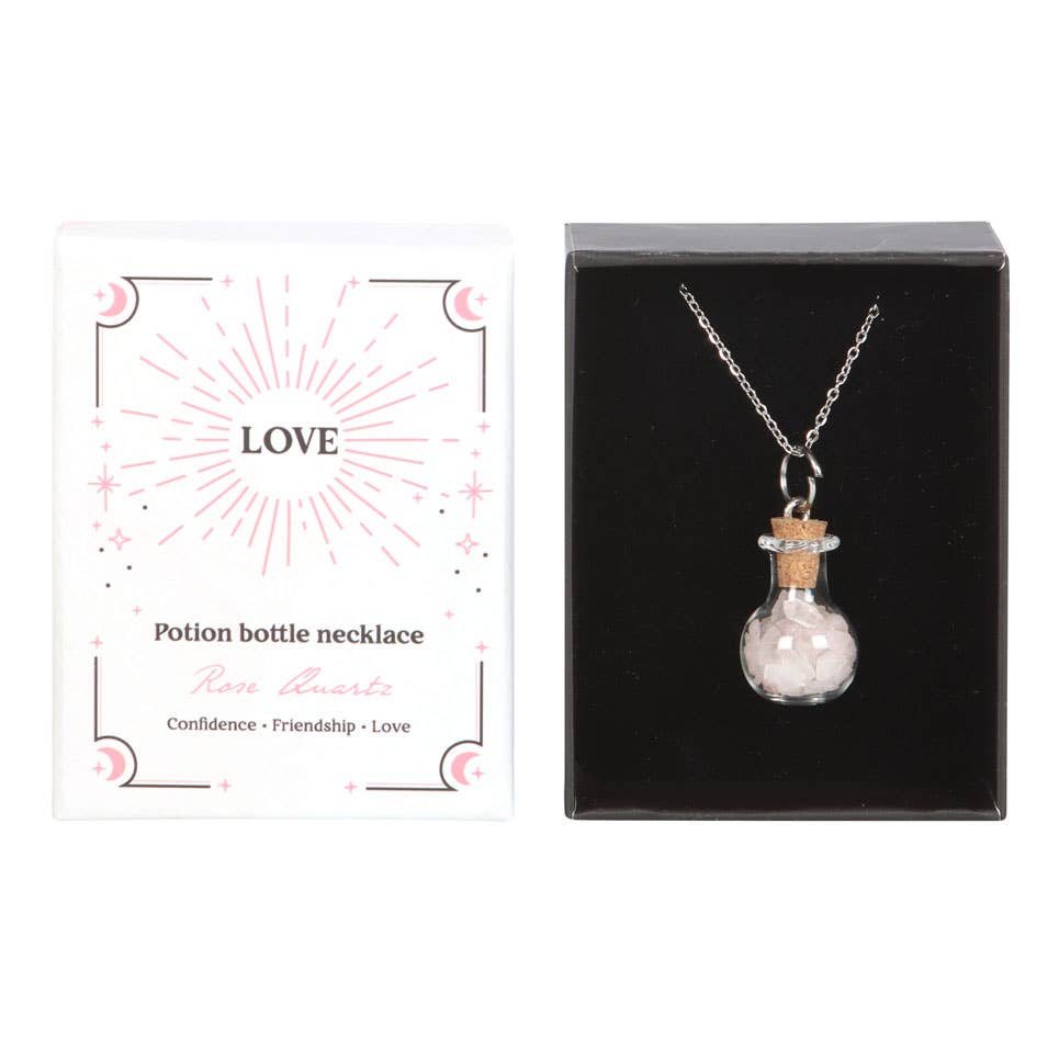 Potion Bottle Necklace - Rose Quartz