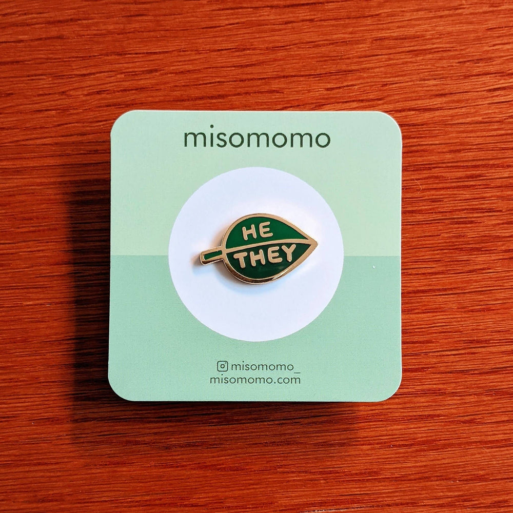 Enamel Pin - Pronoun Leaf (He/They)