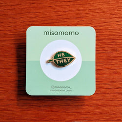 Enamel Pin - Pronoun Leaf (He/They)