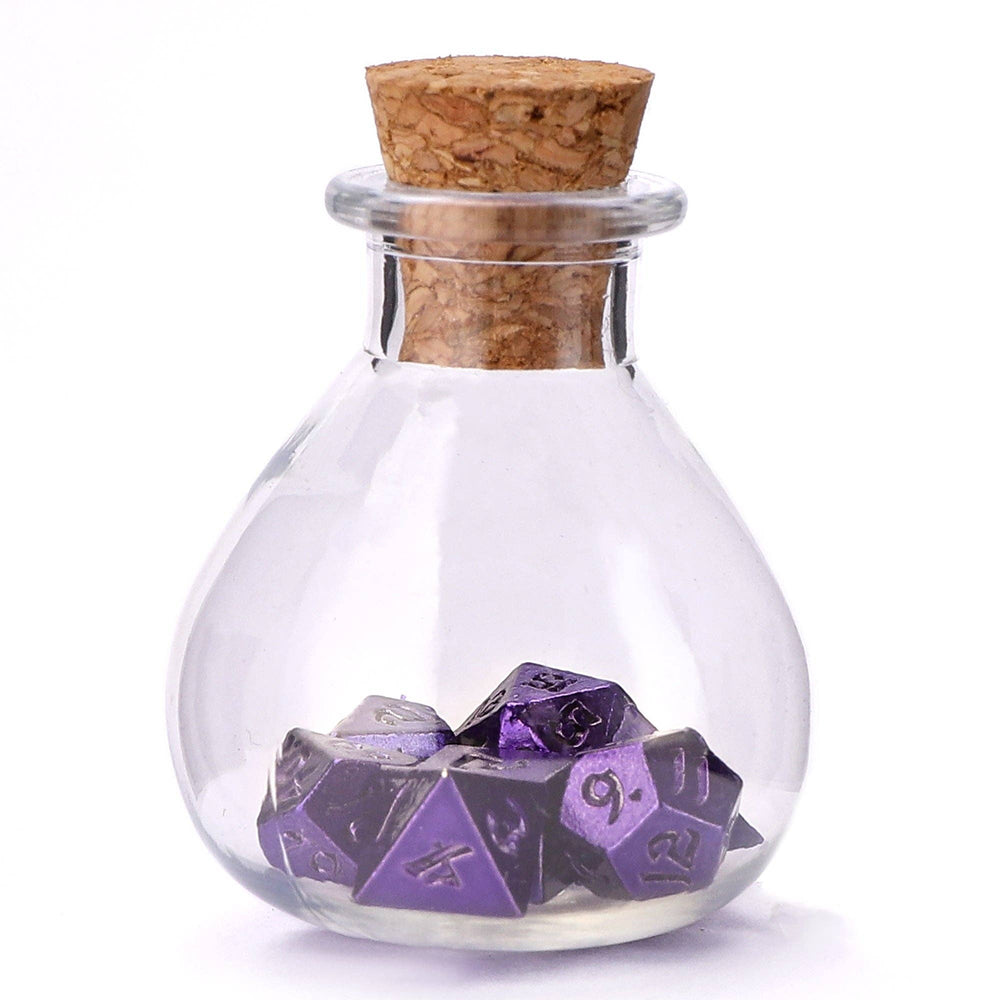 Mini Metal RPG Dice Set - Unseelie Bottle (Purple)
