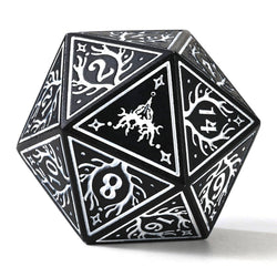 Metal RPG Dice Set - Druid Black & White