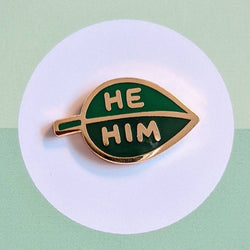 Enamel Pin - Pronoun Leaf (He/Him)