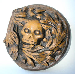 Reproduction Medieval Carving - Green Man Skull