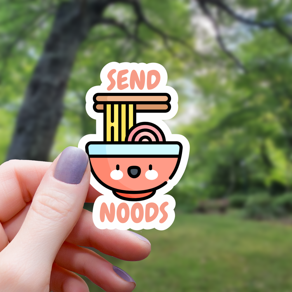 Vinyl Sticker - Kawaii Send Noods Chopsticks Ramen
