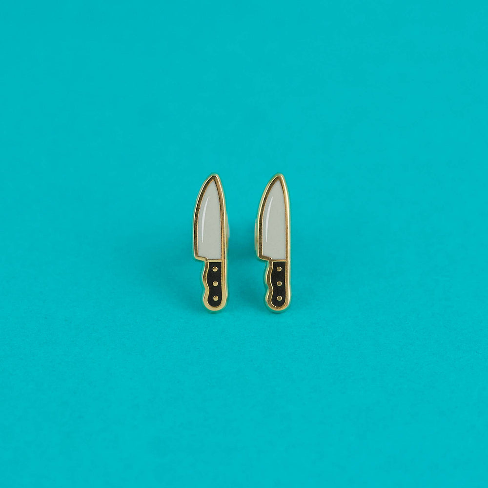 Enamel Earrings - Knife