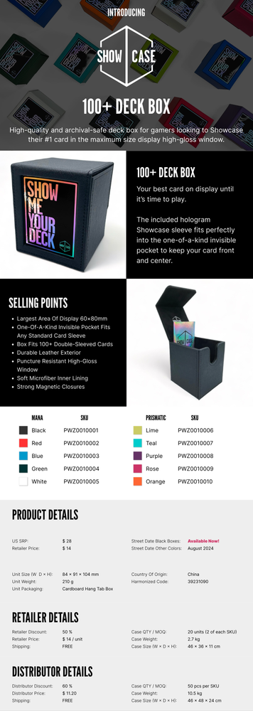 Showcase 100+ Deck Box - White
