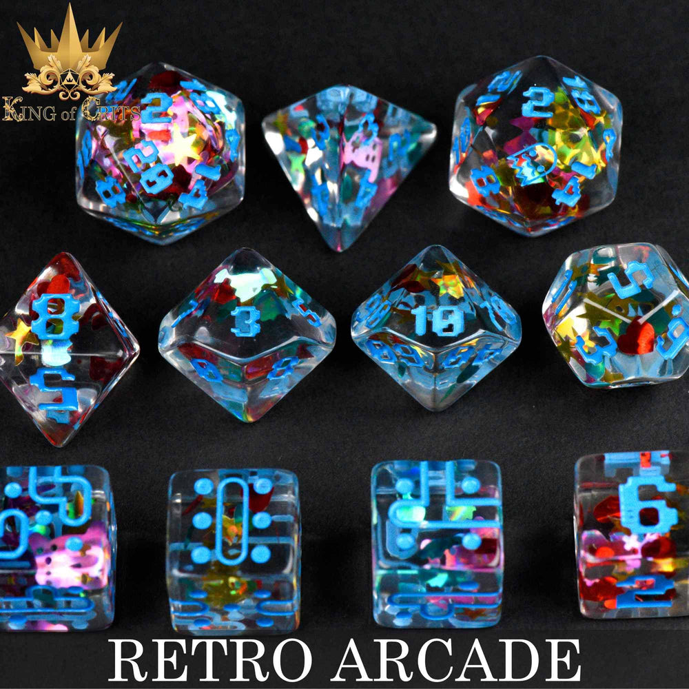 King of Crits Dice Set - Retro Arcade (11-Piece)