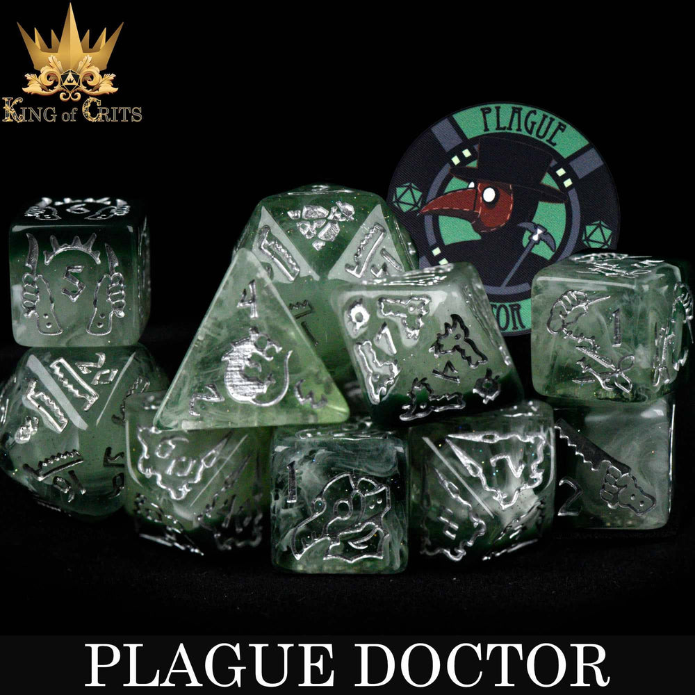 King of Crits Dice Set - Plague Doctor (11-Piece)