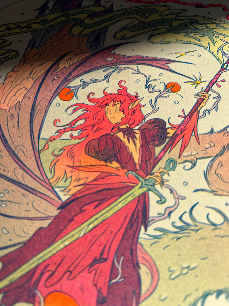 Riso Print - Dragon Warrior