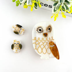 Hair Clip - Gray Owl