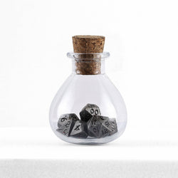 Mini Metal RPG Dice Set  - Unseelie Bottle (Ancient Silver)