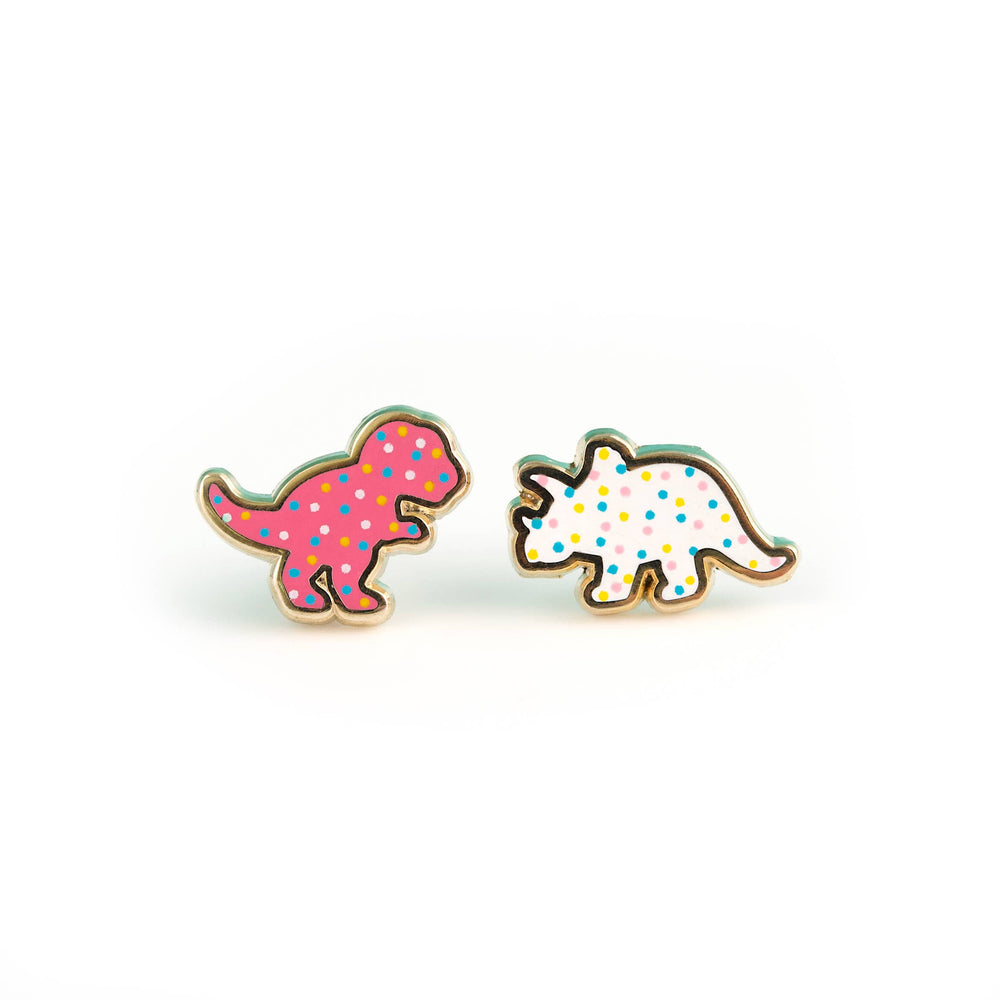 Enamel Earrings - Dino Cookie II