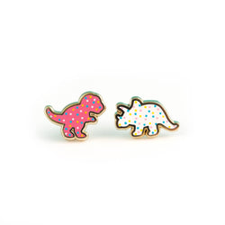 Enamel Earrings - Dino Cookie II
