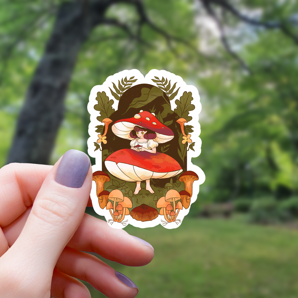 Vinyl Sticker - Mushroom Forest Fairy