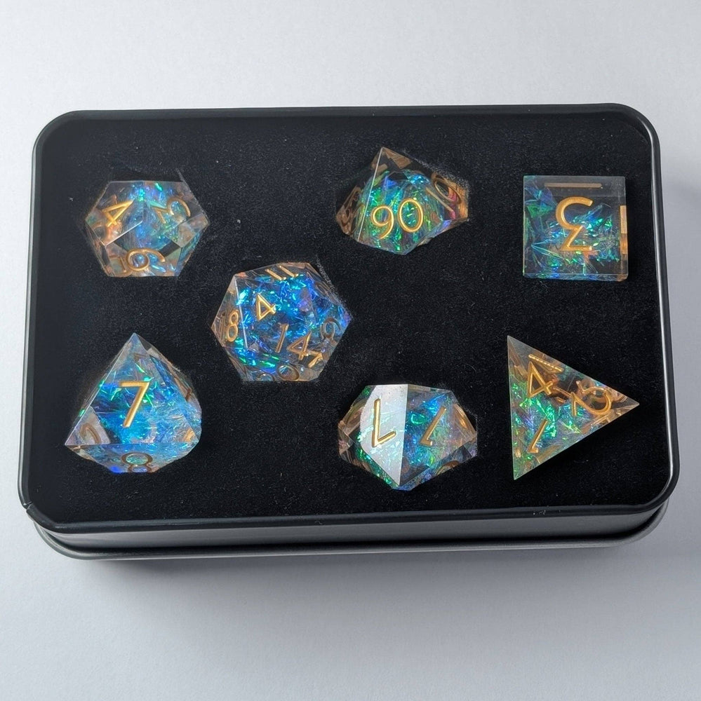 Ebonwood Dice Set - Golden Valor