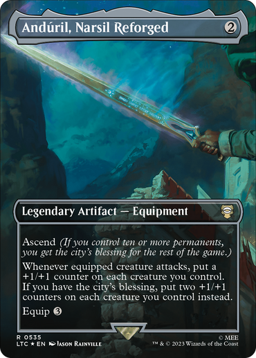 Anduril, Narsil Reforged (Borderless) (Surge Foil) [The Lord of the Rings: Tales of Middle-Earth Commander]