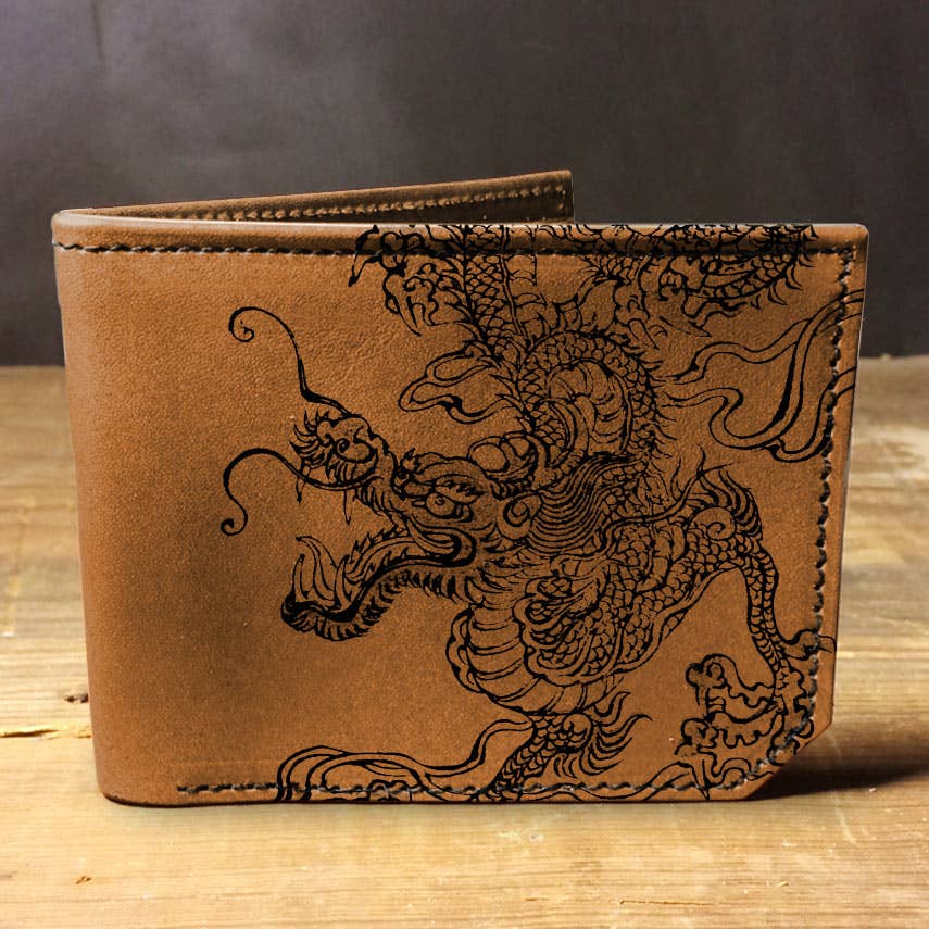 Leather Wallet - Dragon (Brown)