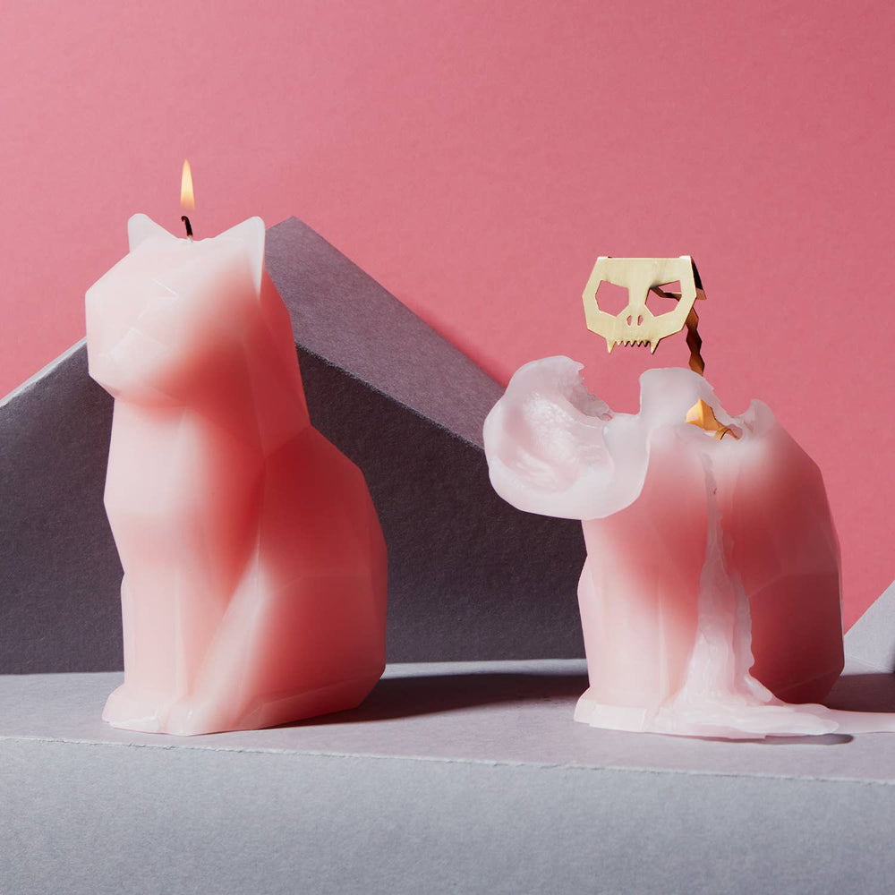PyroPet Candle - Kisa Cat Skeleton (Light Pink)