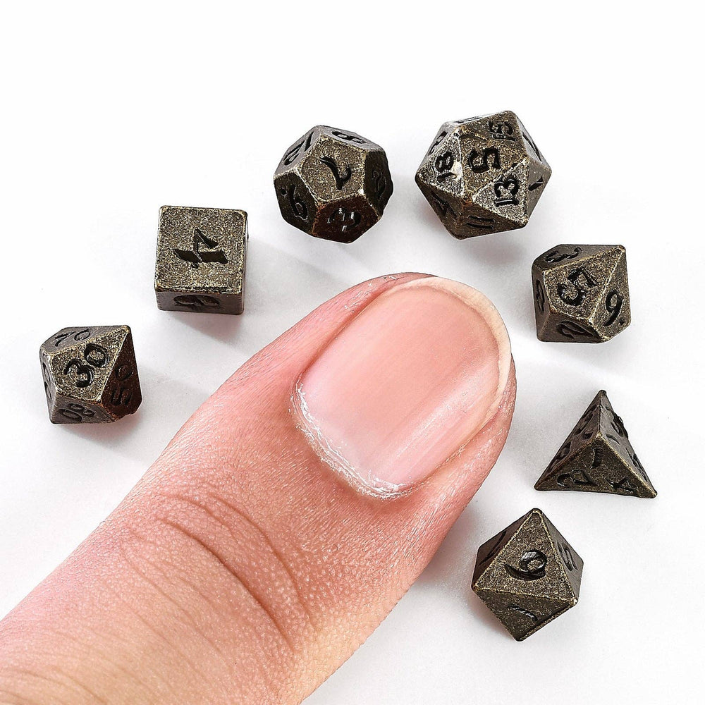 Mini Metal RPG Dice Set  - Unseelie Bottle (Ancient Bronze)