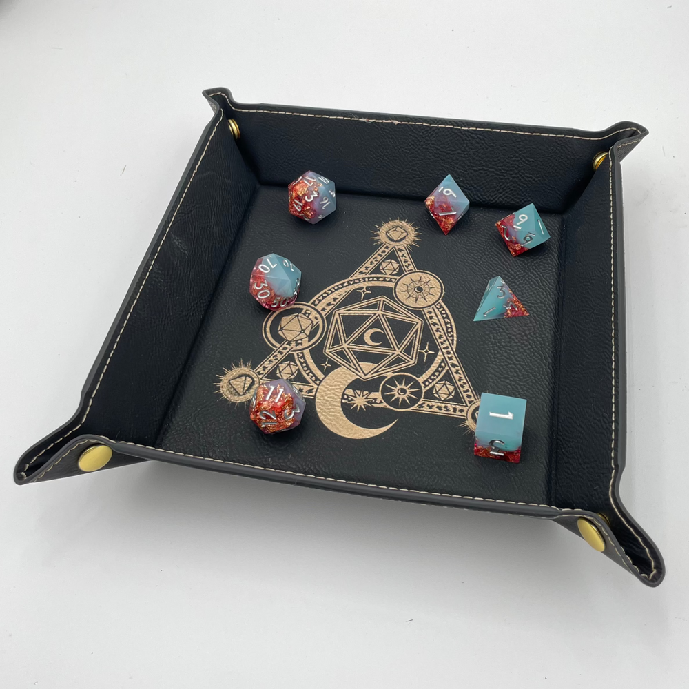 Vegan Leather Dice Tray - Moon Magic