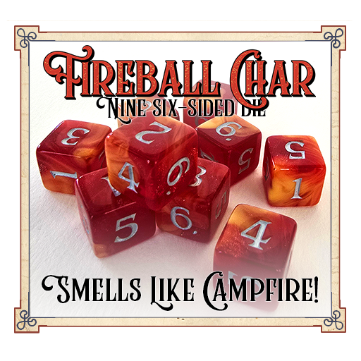 Scented D6 Dice - Fireball Char (9)