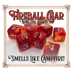 Scented D6 Dice - Fireball Char (9)
