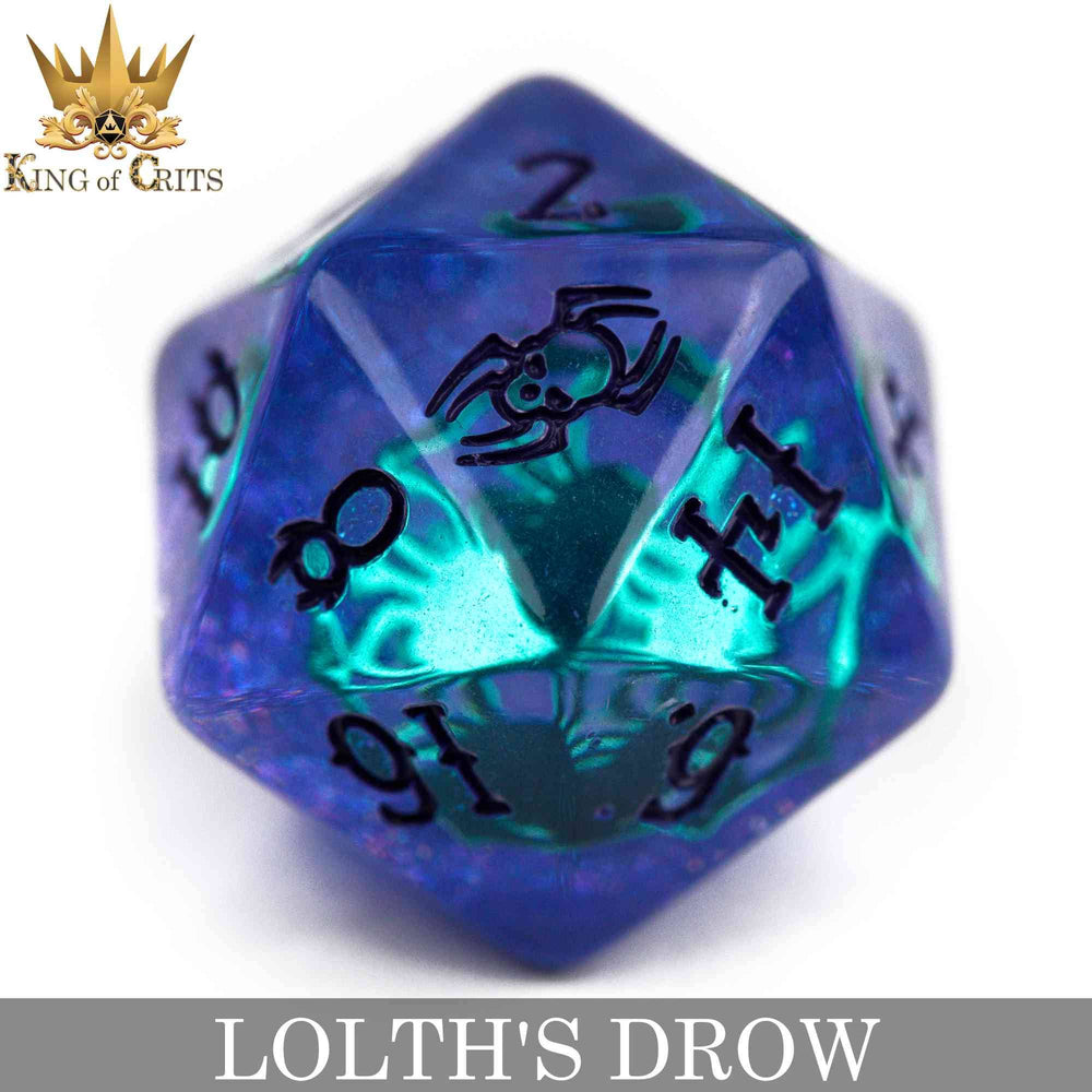 King of Crits Dice Set - Lolth's Drow (11-Piece)