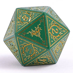 Metal RPG Dice Set - Druid Green & Gold