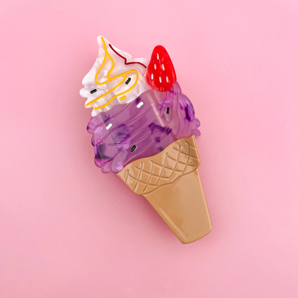 Hair Clip - Cherry Ice Cream