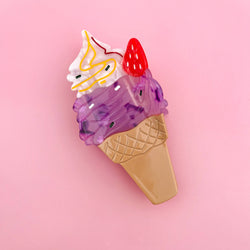 Hair Clip - Cherry Ice Cream