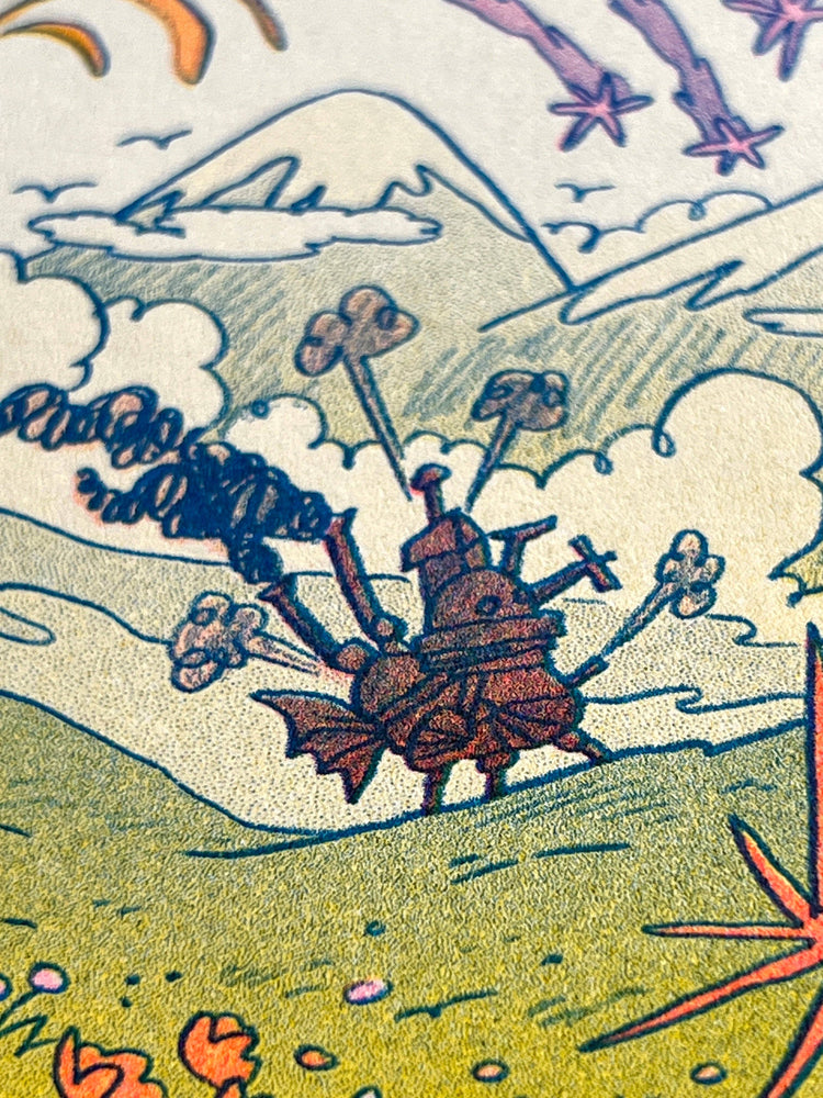 Riso Print - Howl's Moving Castle