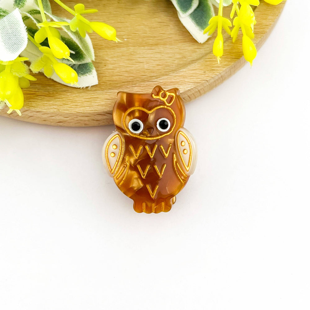 Hair Clip - Gray Owl