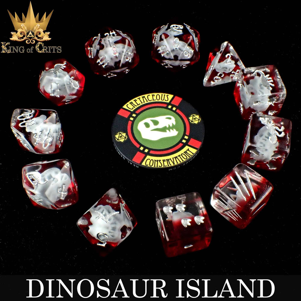 King of Crits Dice Set - Dinosaur Island (11-Piece)