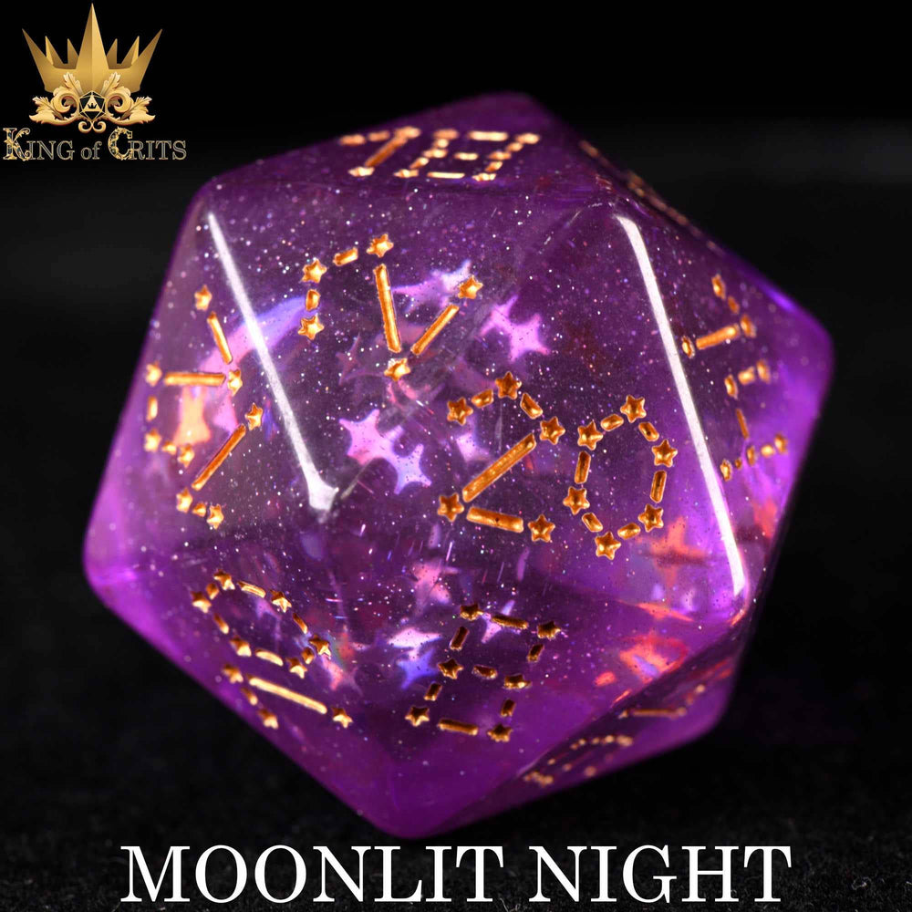 King of Crits Dice Set - Moonlit Night (12-Piece)