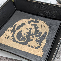 Vegan Leather Dice Tray - Dragon's Last Stand