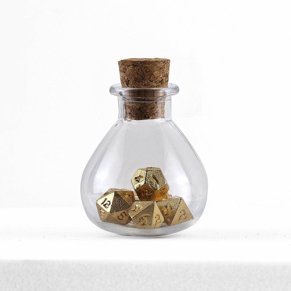 Mini Metal RPG Dice Set - Unseelie Bottle (Gold)