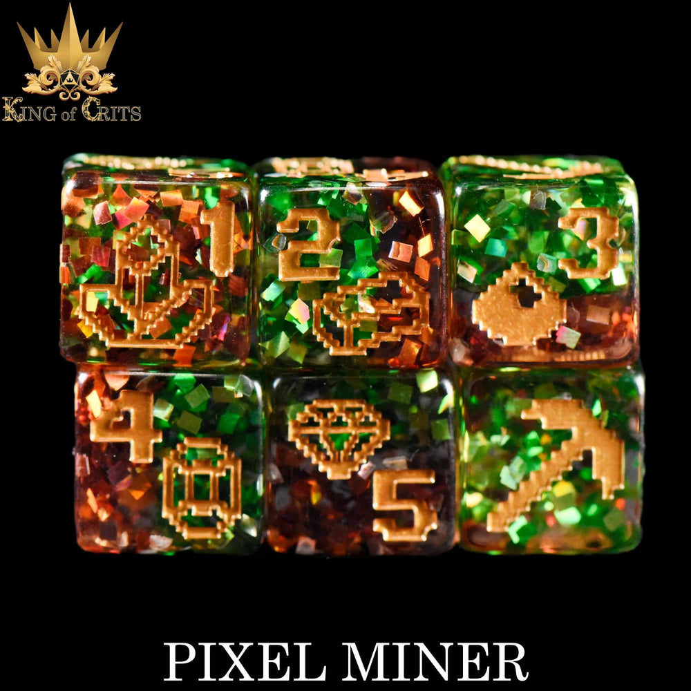 King of Crits Dice Set - Pixel Miner (11-Piece)