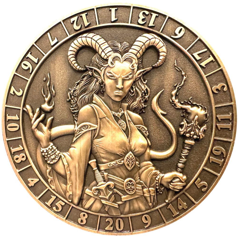 Dice Coin - D20 Tiefling Warlock