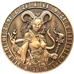Dice Coin - D20 Tiefling Warlock