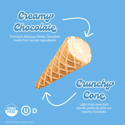 Muddy Bites - White Chocolate Waffle Cone Snacks