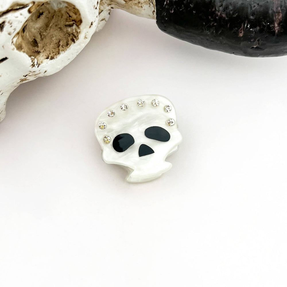 Hair Clip - Rhinestone Skull