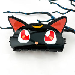 Hair Clip - Moon Cat: Black