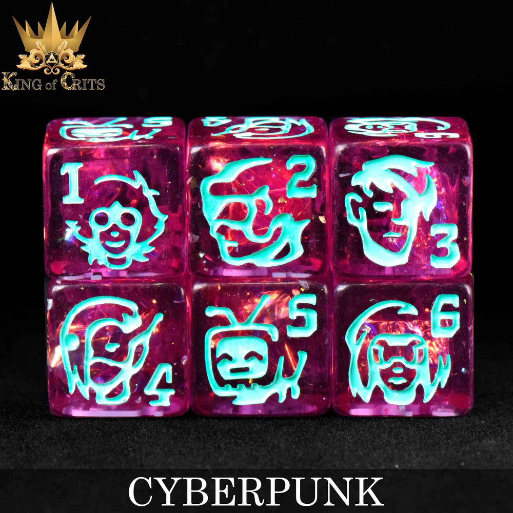 King of Crits Dice Set - Cyberpunk (11-Piece)