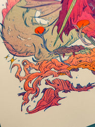 Riso Print - Dragon Warrior