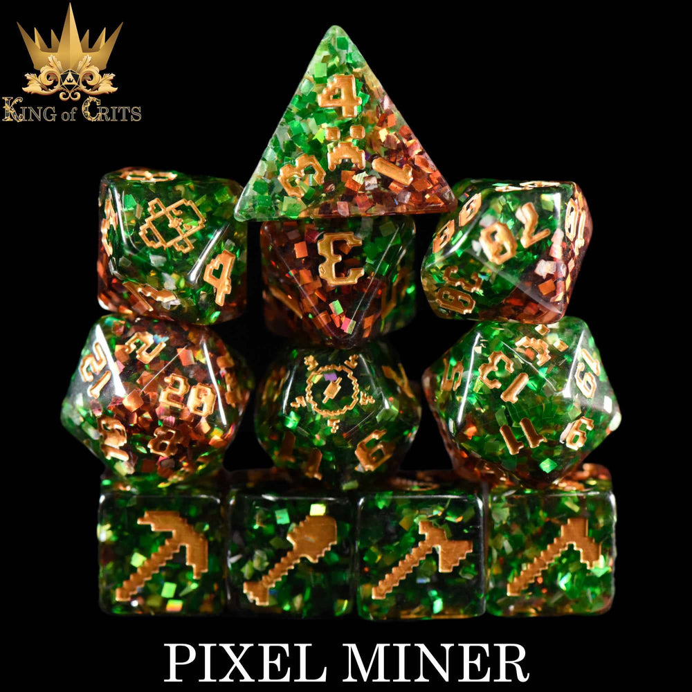 King of Crits Dice Set - Pixel Miner (11-Piece)